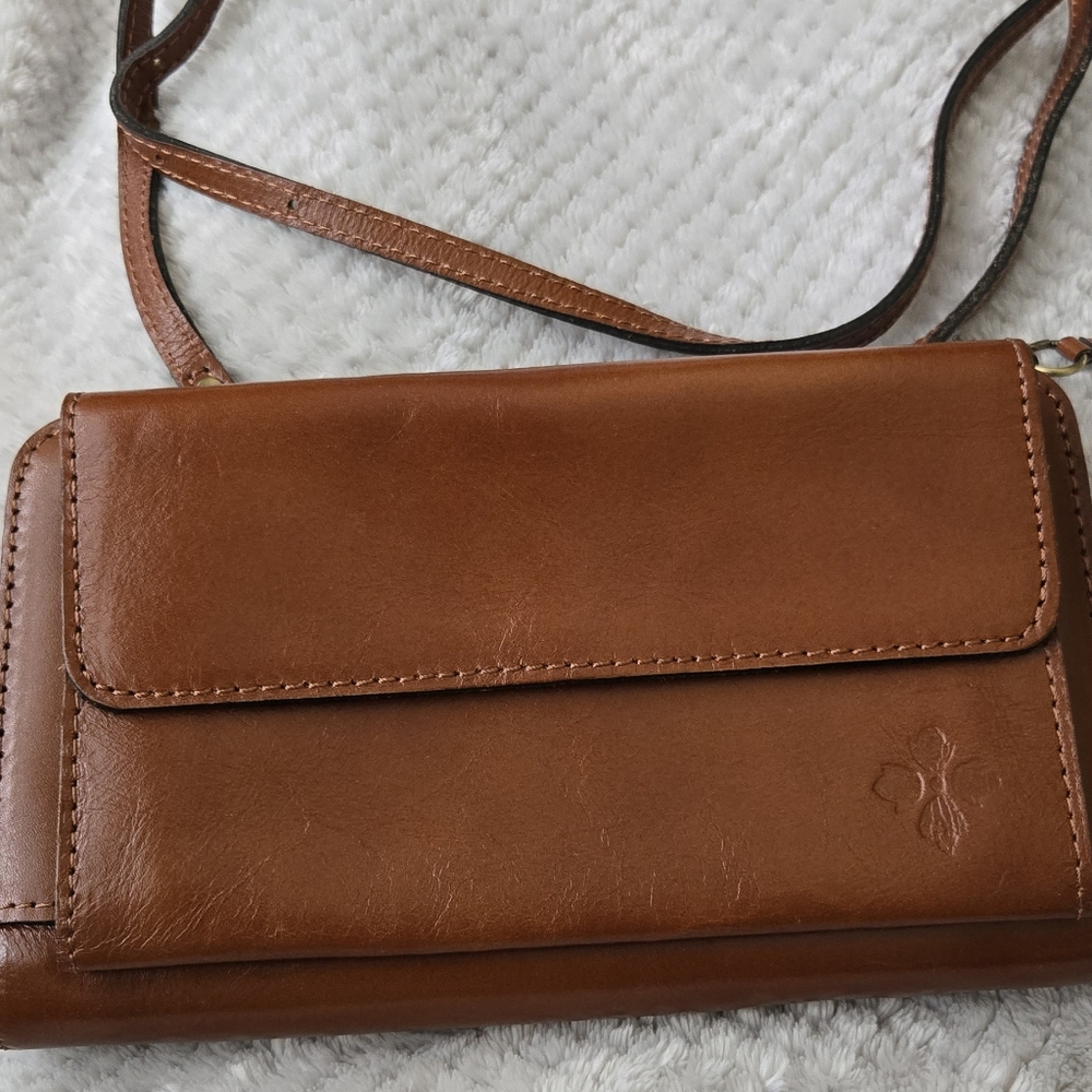 Patricia Nash, Azario, Brown Leather Crossbody Bag-Brand New. Size 9 X 5